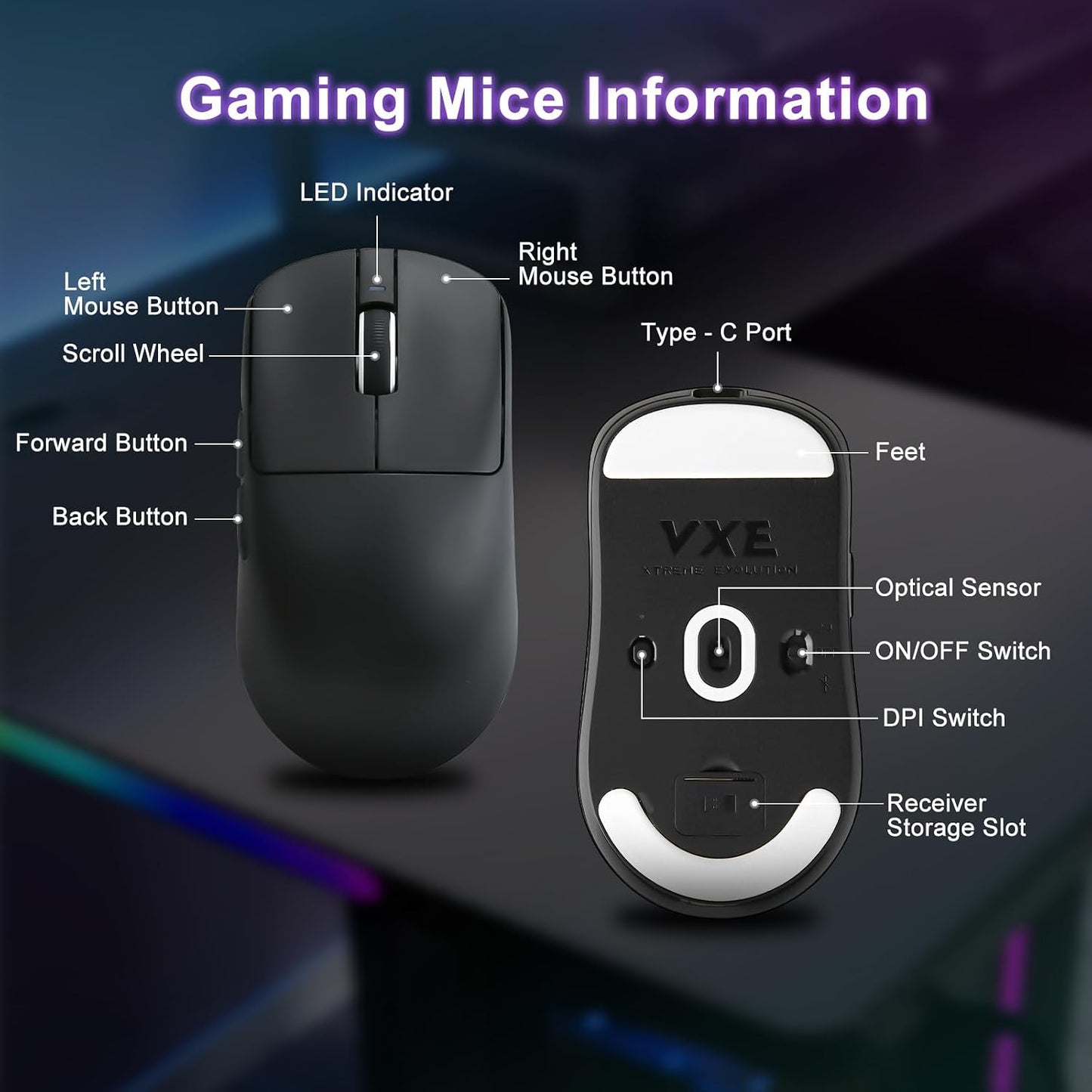 R1 SE+ Gaming Mouse, 18000 DPI, High-Precision PAW3395 SE Sensor,55g Lightweight, Tri-Mode 2.4G/BT5.0/USB-C Mouse, Programmable Ergonomic Mouse for Laptops/PC/Mac (Black)
