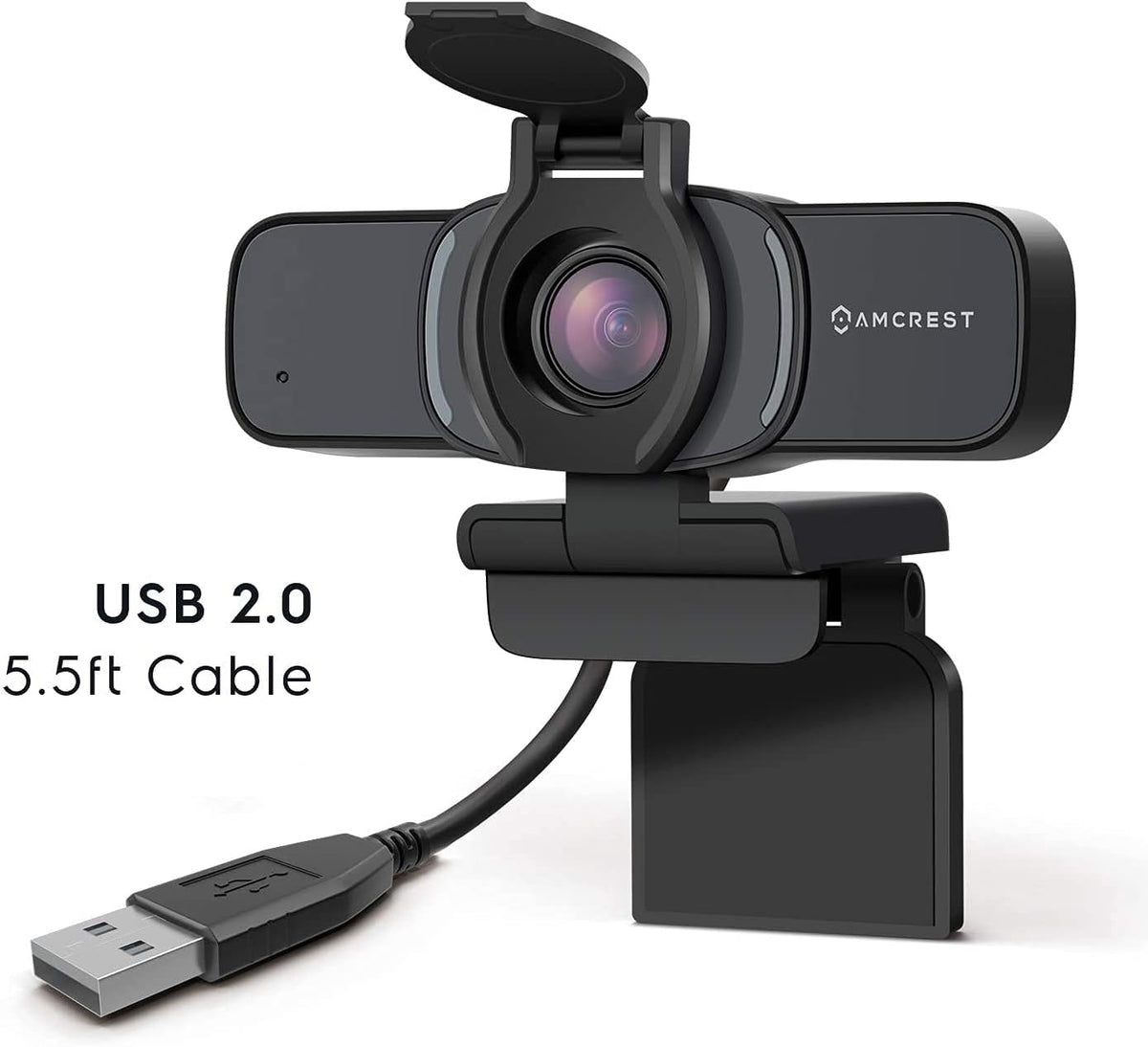 Amcrest 1080P Webcam with Microphone & Privacy Cover, Web Cam USB Camera, Computer HD Streaming Webcam for PC Desktop & Laptop w/Mic, Wide Angle Lens & Large Sensor for Superior Low Light (AWC201-B)