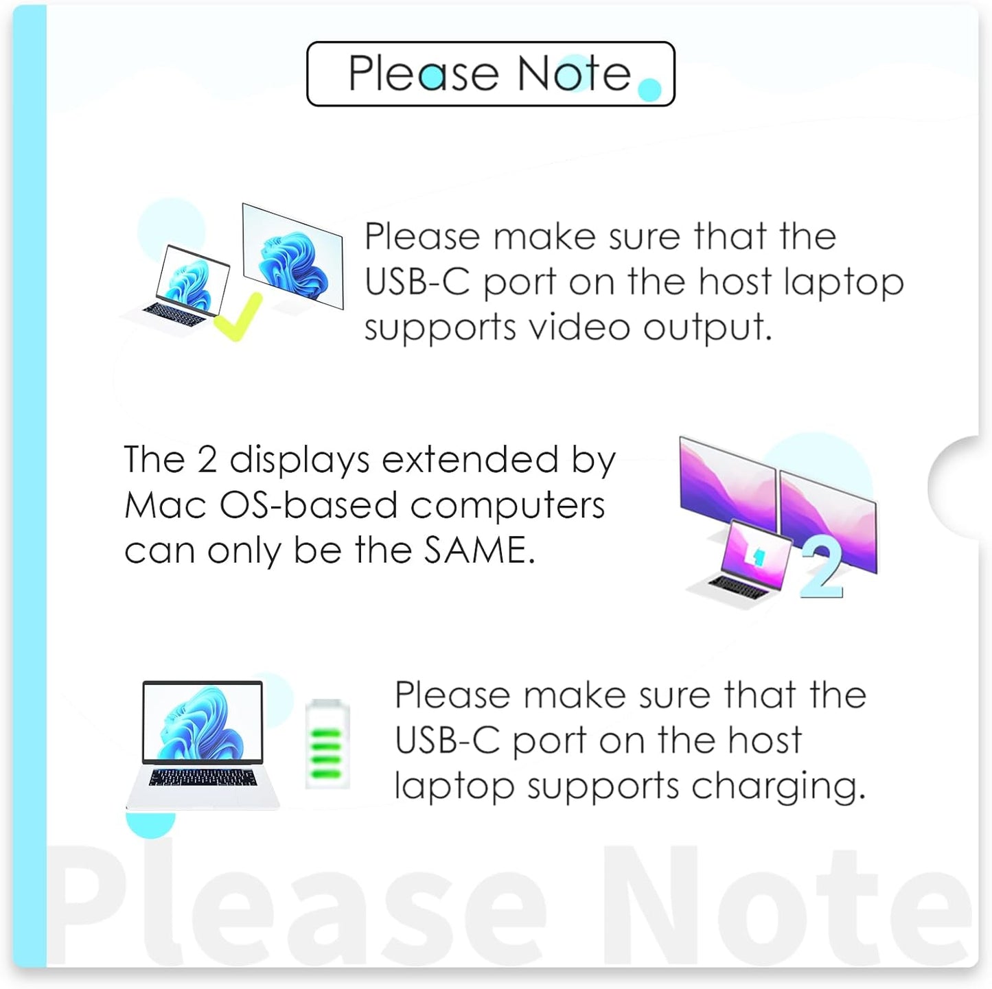 WAVLINK Laptop Docking Station, Docking Station Dual Monitor for HDMI | Single 4K@60Hz, 100W PD in,3×USB-C/A 10Gb, Gigabit Ethernet, Compatible with Dell/HP/Lenovo, Windows Only