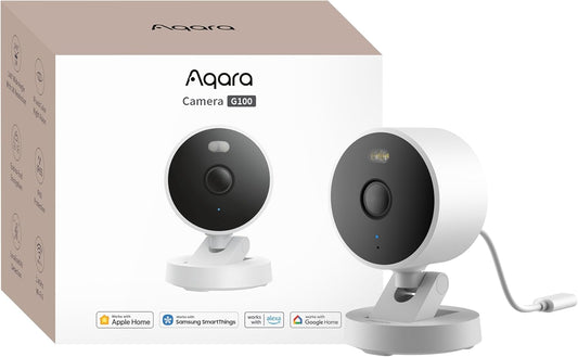 Aqara 2K Indoor/Outdoor Security Camera G100, HomeKit Secure Video, White | 2-Way Audio, Spotlight Color/IR Night Vision, AI Detection, 140° FOV, Wi-Fi 6, Supports HomeKit, Alexa, Google and IFTTT