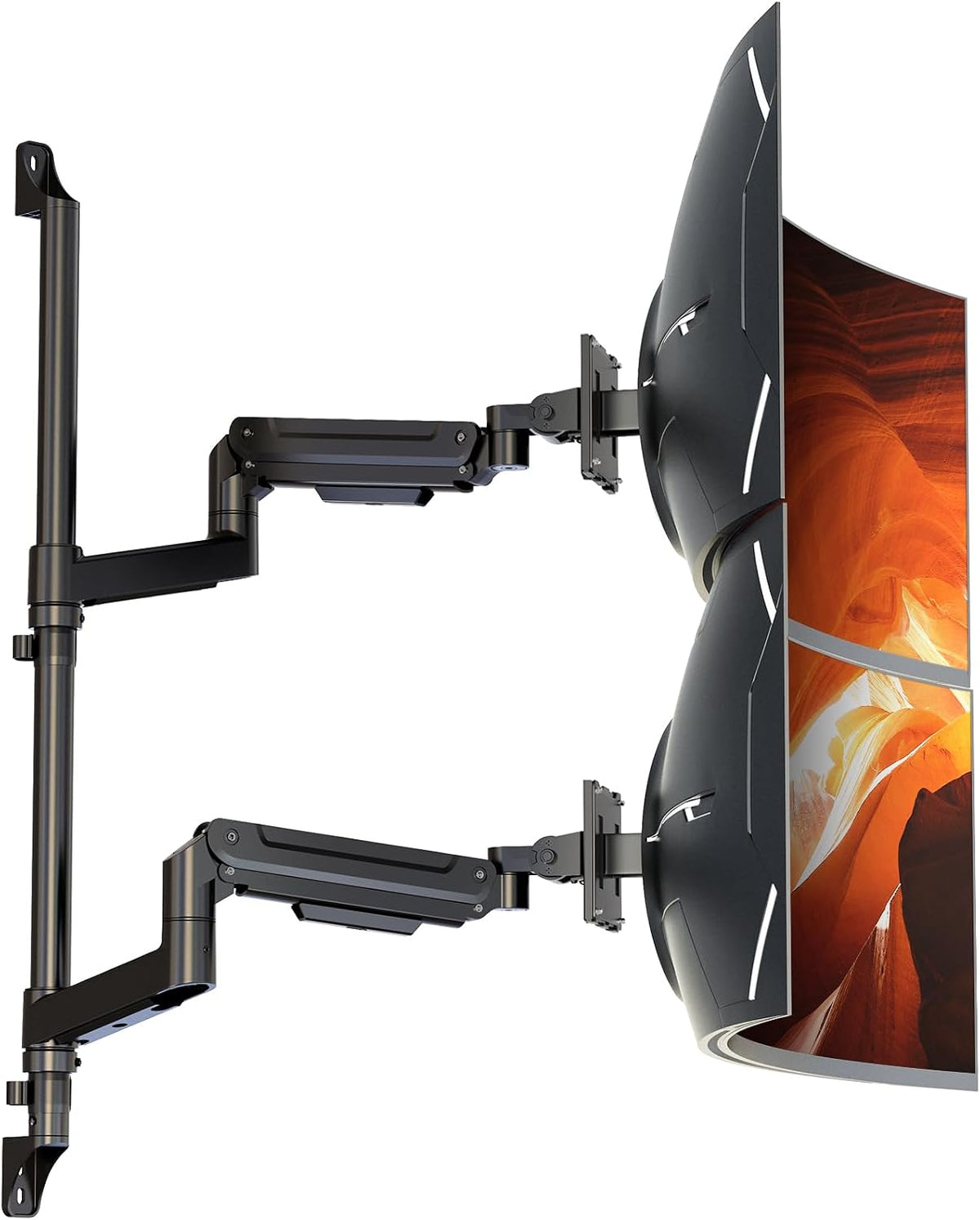 PUTORSEN Dual Monitor Wall Mount Fits 17-49" Ultrawide Screens, Black