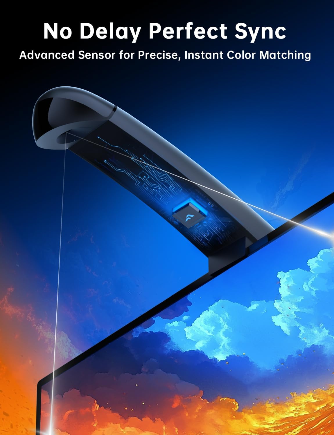 FFJ TV LED Backlight with Sensor, 14.7ft Cuttable RGB Lights that Change with TV for 55-65 Inch Screen and PC Monitor, Smart App Control, Game & Music Sync Color Changing Light