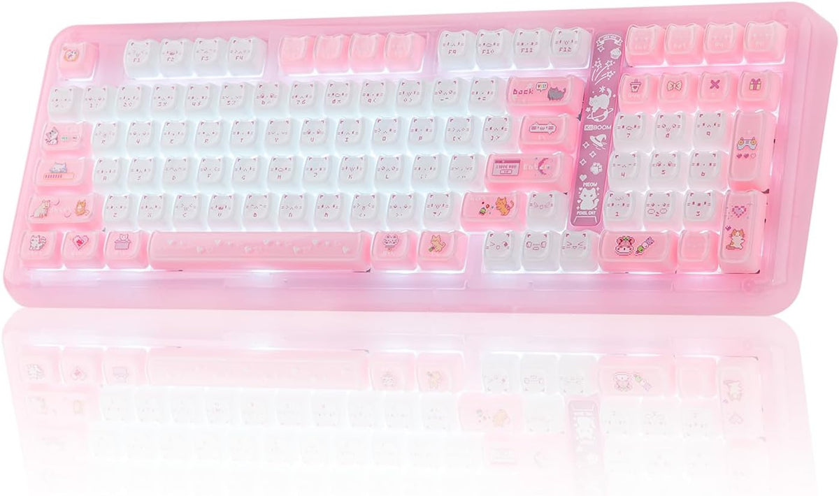 KiiBoom Phantom98 Lite 96% Wireless Mechanical Gaming Keyboard, VIA Programmable, Creamy Keyboard with Gasket, 8000mAh Battery, Hot Swap, RGB Backlits, NKRO for Win/Mac (Green, Mossy Silent Switch)