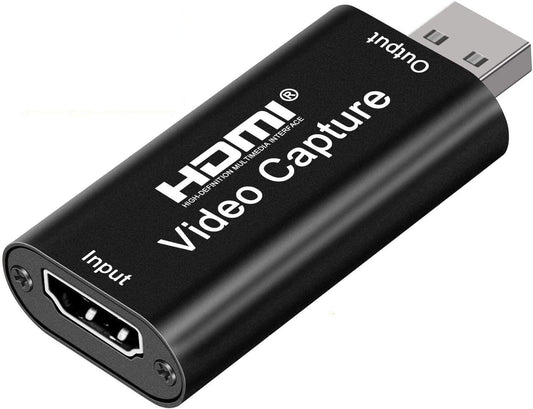Audio Video Capture Cards Cam Link Card HDMI to USB 2.0 Full HD Record via DSLR Camcorder Action Cam for Acquisition Live Streaming Gaming Teaching Conference（Support VLC/OBS/Amcap）