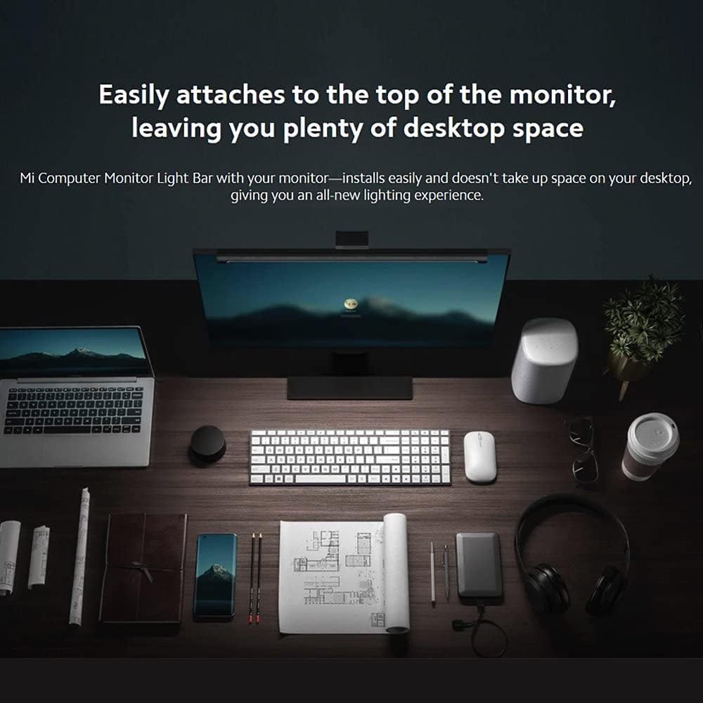 Xiaomi Mi Computer Monitor Light Bar, Screen Light Bar (270 Lumens, Adjustable Colour Temperature 2700-6500K, Colour Rendering Index RA95, No Reflective Glare, Easy Installation, Modern Design)
