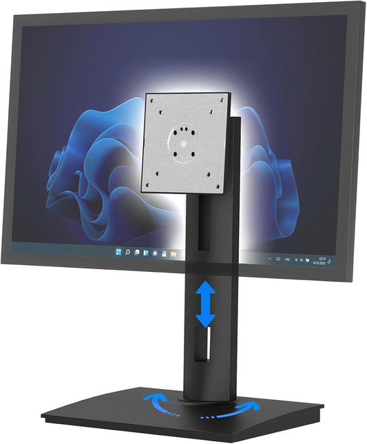 Single Vesa Monitor Stand for Monitor 24″ - 27″ Weight 7.7-11 lb | Spring-Adjustable Height, Swivel, Tilt, Rotation, Computer Screens Vesa 75x75/100x100 Monitor Desk Mount for Office Home