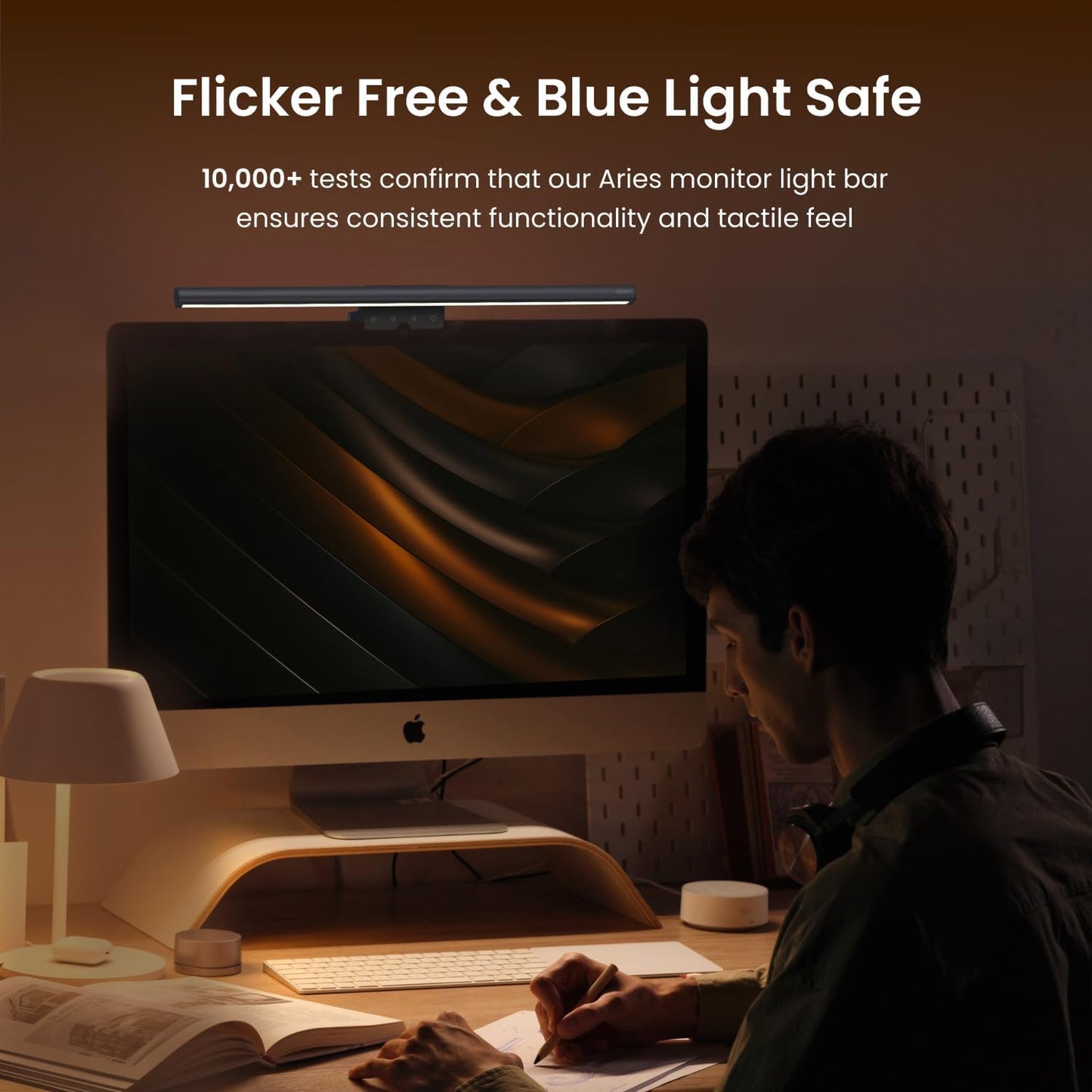 YEELIGHT Monitor Light Bar, Computer Monitor Lamp for Home Office Gaming, 250LM No Glare Eye-Care LED Screen Bar, Touch Control USB Reading Desk Lamp with Stepless Dimming for Flat & Curved Monitor