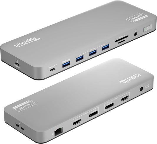 Plugable USB C Laptop Docking Station, Dual Monitor 4K 60Hz for Apple Mac M1/M2/M3/M4/M5,Neo 2X HDMI or DisplayPort for MacBook, 100W Charging DisplayLink Dock, Driver Install Required (UD-6950PDH)