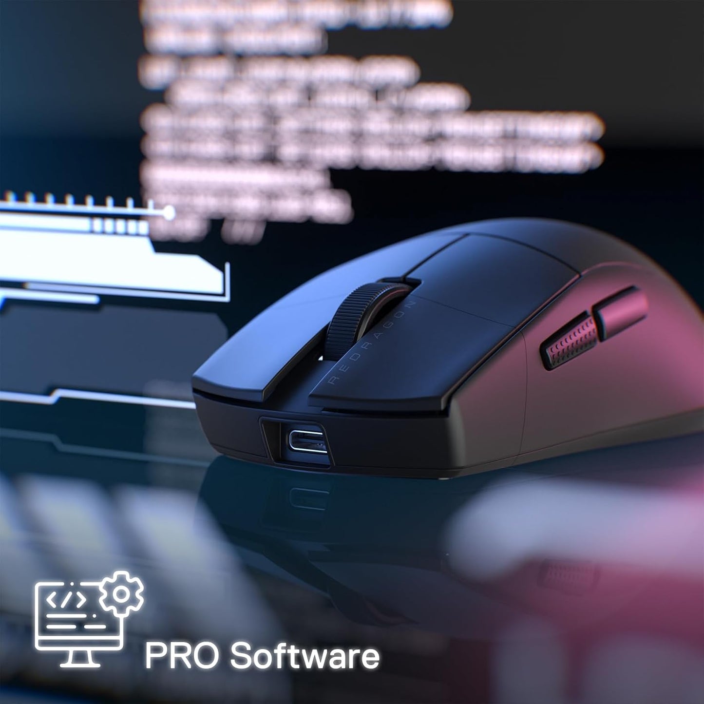 Redragon M916 Wireless 49G Ultra-Light Gaming Mouse 26K DPI Remapping Keys | 4K Polling Rate, Dedicated for FPS Gamers, Redefine Keybinding Macro, Ergonomic Grip Body Comfort