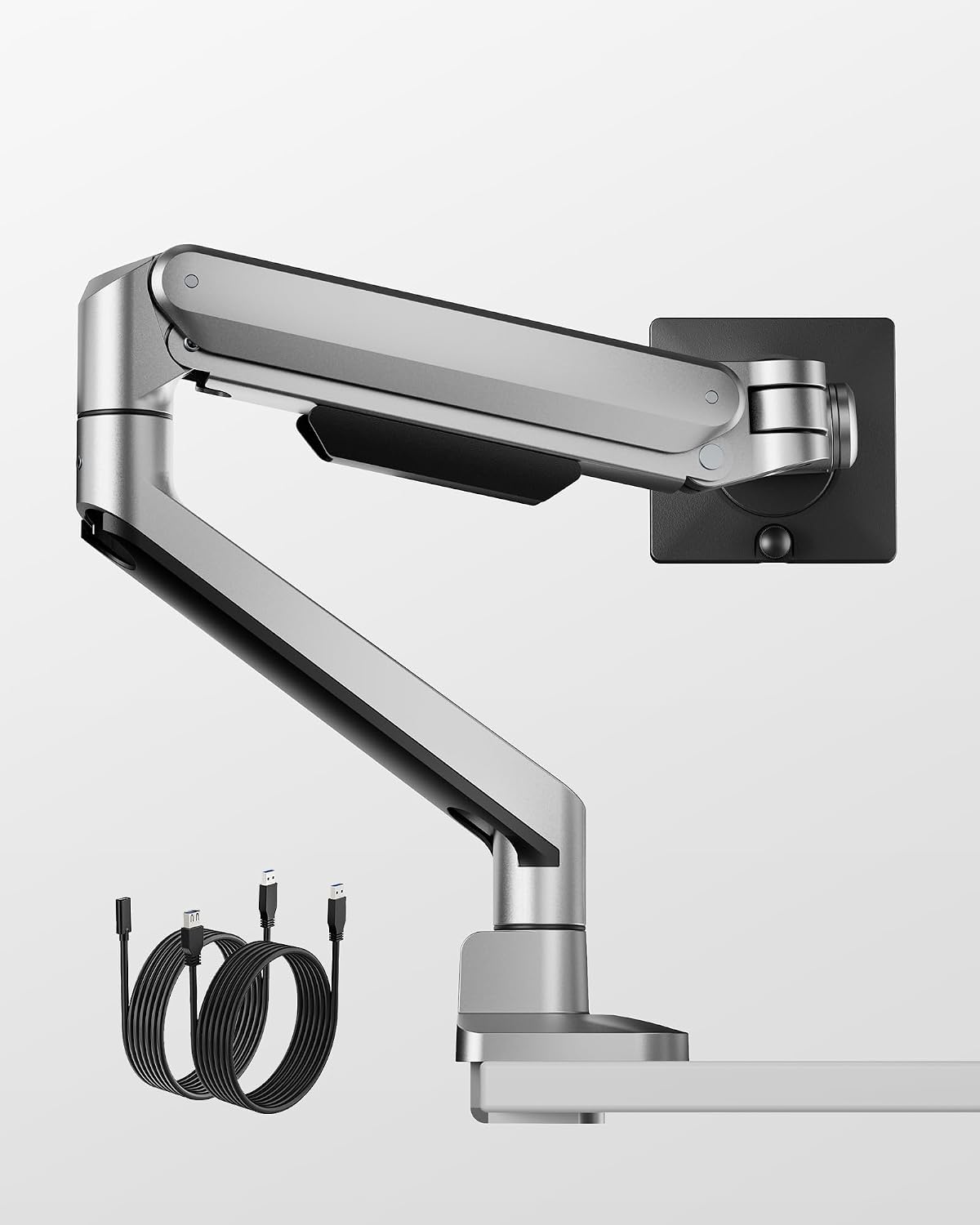 monTEK Deluxe Aluminum Monitor Arm with USB A/C for 17 to 40 Inch Screens