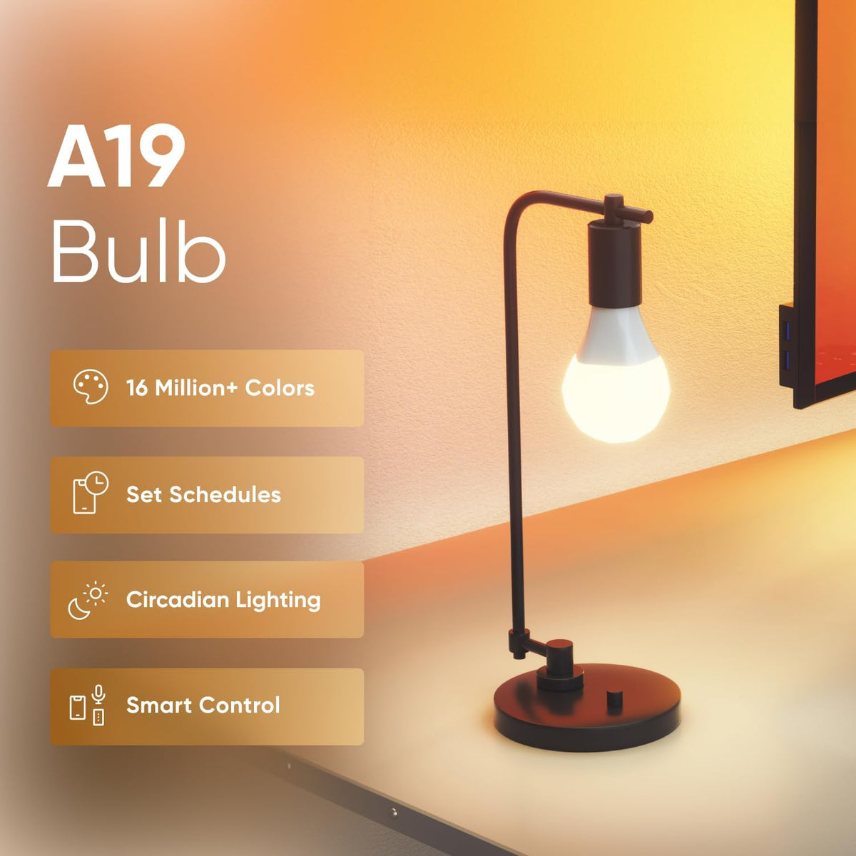 Nanoleaf Essentials Smart Light Bulbs, Matter LED Bulbs A19 E26 60W 2PK