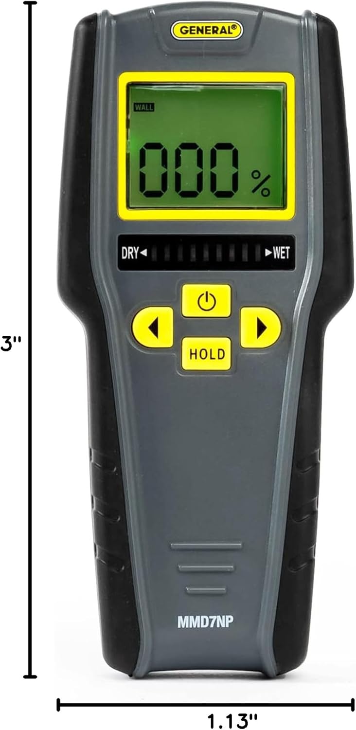 General Tools Digital Moisture Meter MMD7NP - Humidity Sensor- Pinless and Non-Invasive