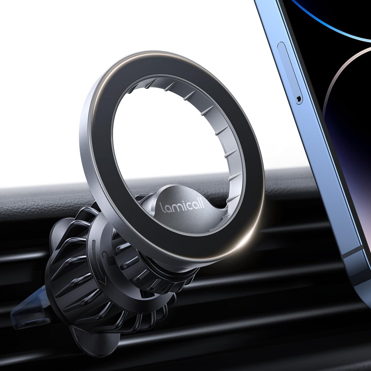 Lamicall for MagSafe Car Mount Vent 20 Super Magnets Accessories for iPhone | Magnetic Phone Holders for Your Car HandsFree Car Phone Holder Mount Air for Women Men Gift fit iPhone 17 16 Pro Max Silver