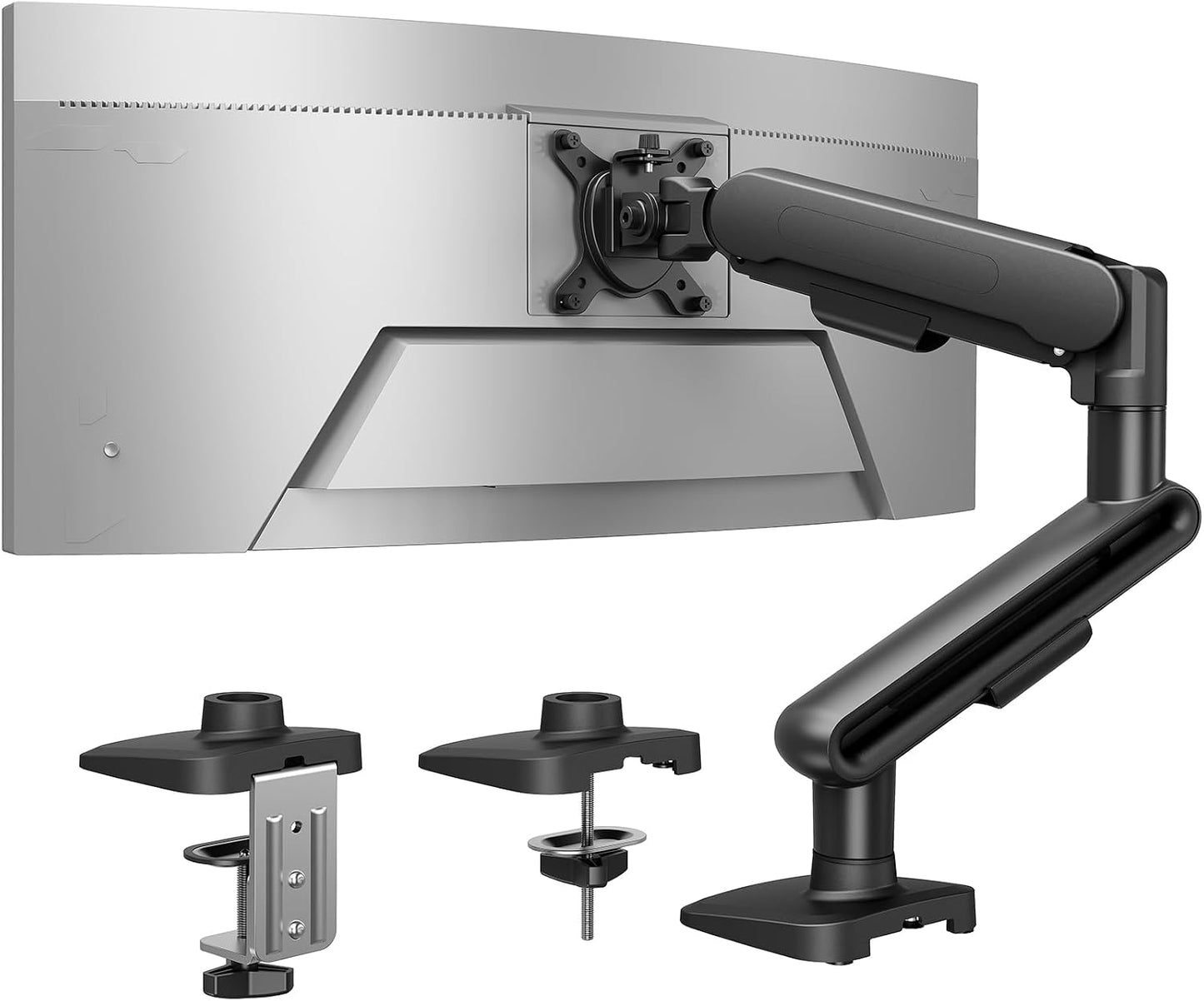 HUANUO Ultrawide Monitor Arm for 13 – 40" Screens, Single Monitor Mount Holds up to 26.4lbs, Adjustable Monitor Stand with C-Clamp & Grommet Base, VESA Mount 75x75mm/100x100mm