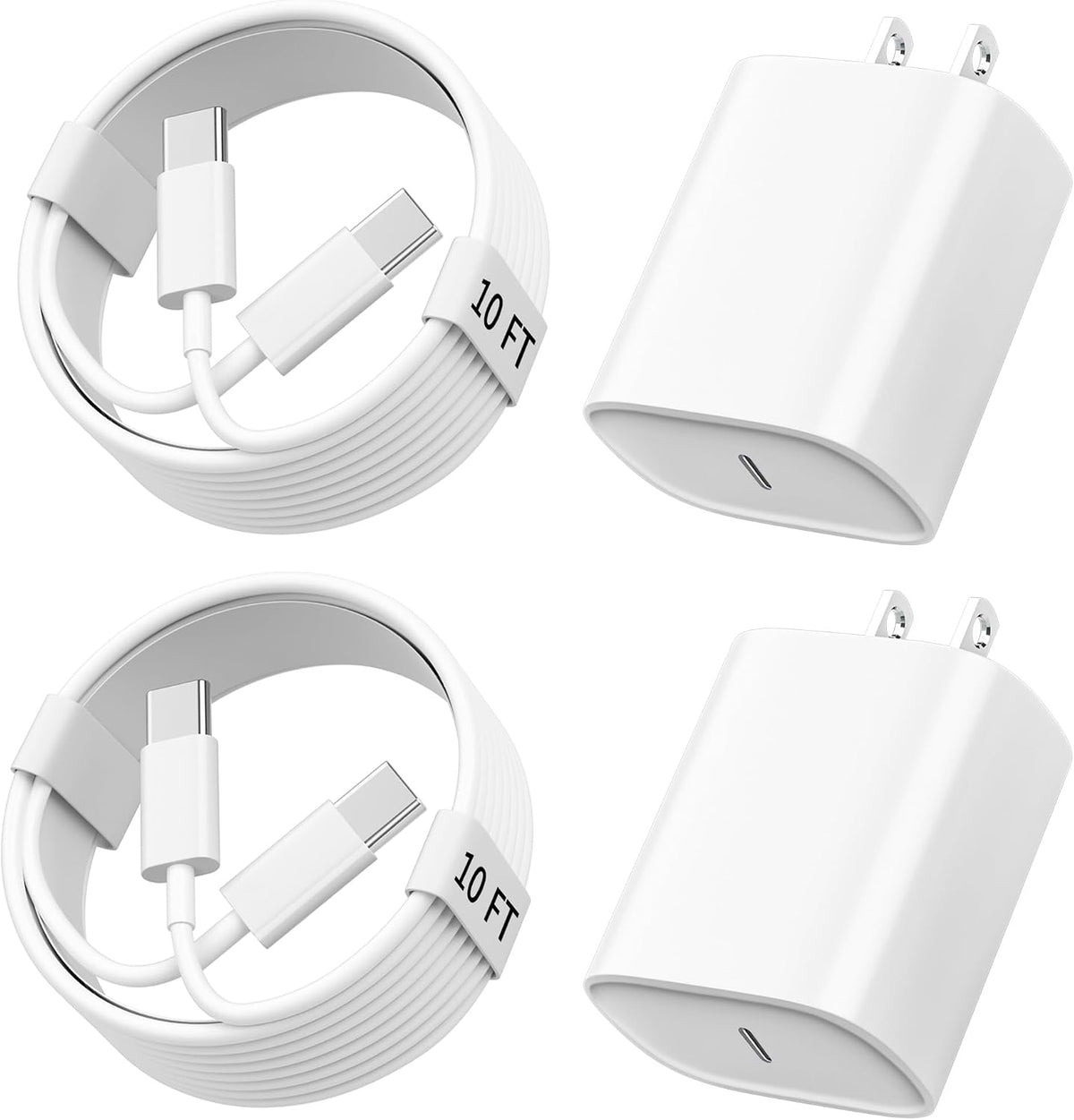 iPhone 18 17 16 15 Pro Max Charger Fast Charging 20W 10 FT Long USB C Cable