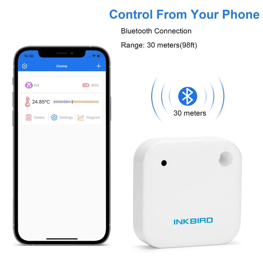 Inkbird Smart Thermometer, Freezer Wireless Thermometer Bluetooth Temperature Sensor, with APP for Android and iOS (Detects Temperature ONLY)