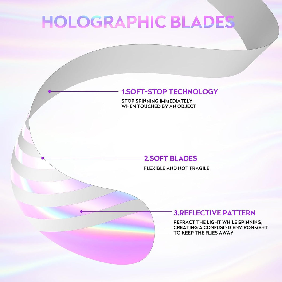 Fly Fans for Tables, Fly Repellent Fan Keep Flies Away, Battery Powered Bug Fans with Holographic Blades for Picnic, BBQ, Restaurant, Party and Kitchen, Indoor and Outdoor 4 Pack