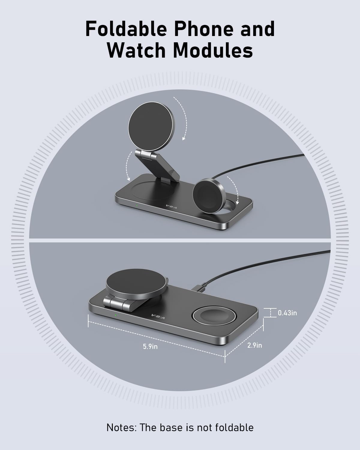 3 in 1 Foldable Magnetic Wireless Charging Station for Samsung, Wireless Charger Stand for Galaxy S26 Ultra S25/S24 /Note 20/Flip 7/Fold 7, for Galaxy Watch Ultra/8/7/6,Galaxy Buds 3/3 Pro