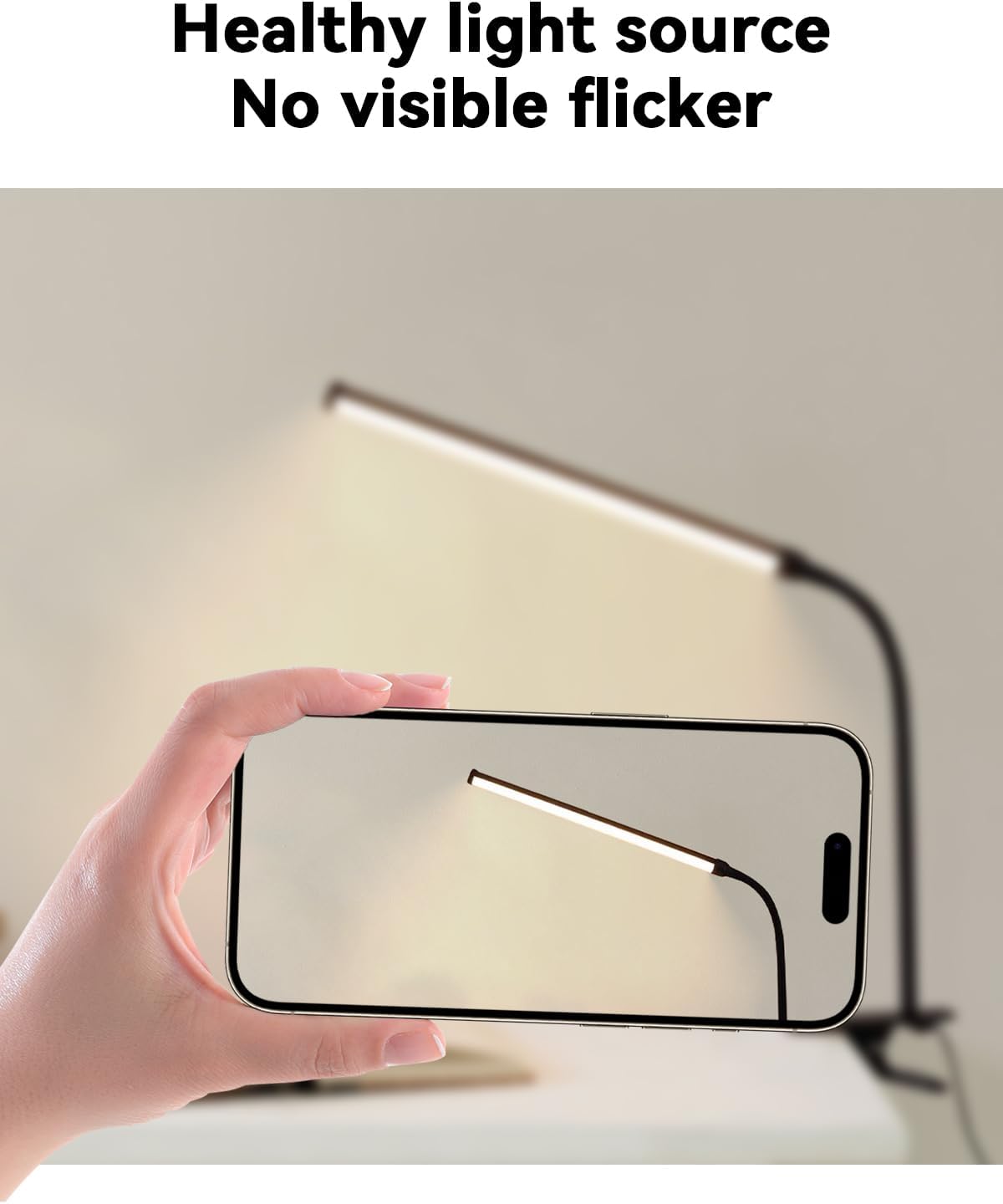 2 Pack LED Desk Lamp with Clamp,Eye-Friendly Clip on Lights for Home Office Study Reading,3 Modes 10 Brightness,Long Flexible Goose-Neck,Swing Arm Architect Task Table Lamps USB Usage