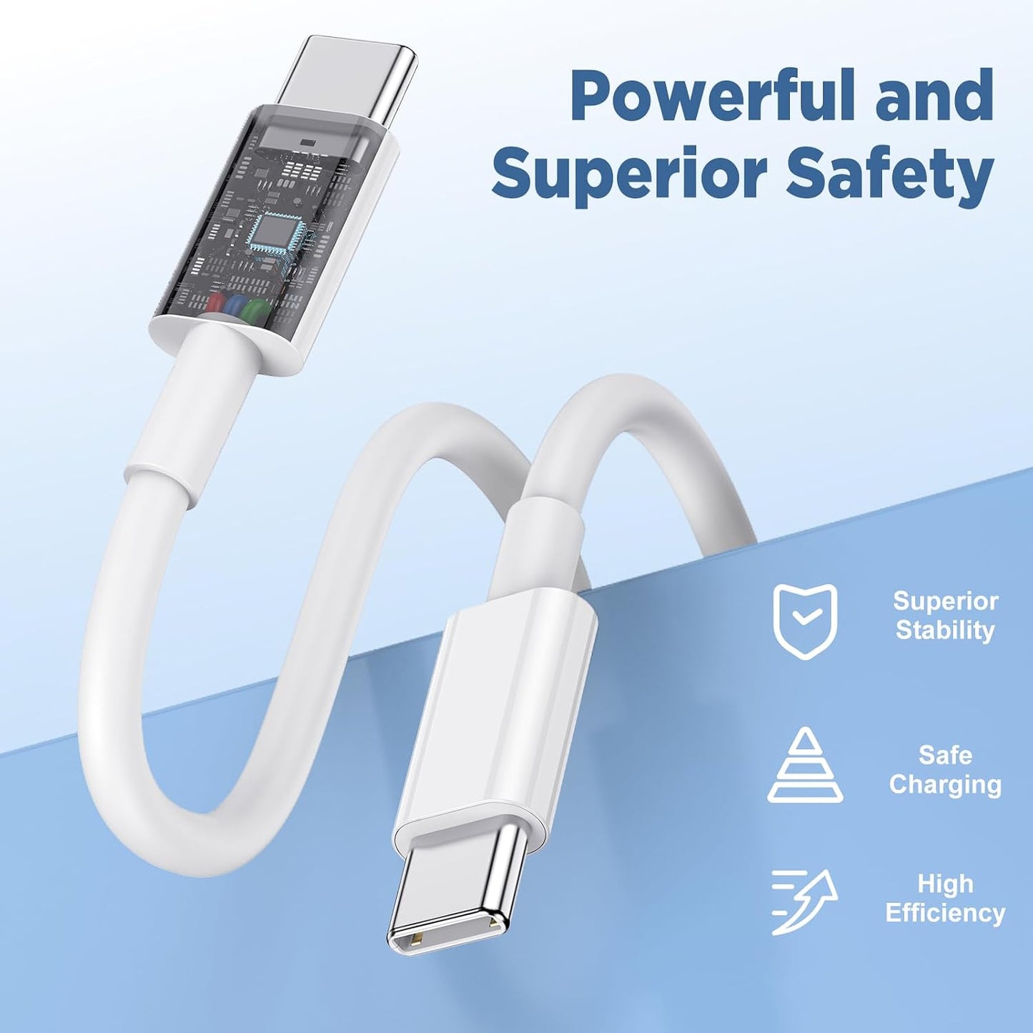 Long USB C to USB C Cable 15FT for iPhone 17 16 15 Pro Max,60W Fast Charging Type C to Type C Charger Cord for iPhone 17 16 15/16 15 Plus/17 Air/17 16 15 Pro, iPad Pro/Air,MacBook,Galaxy S25-White
