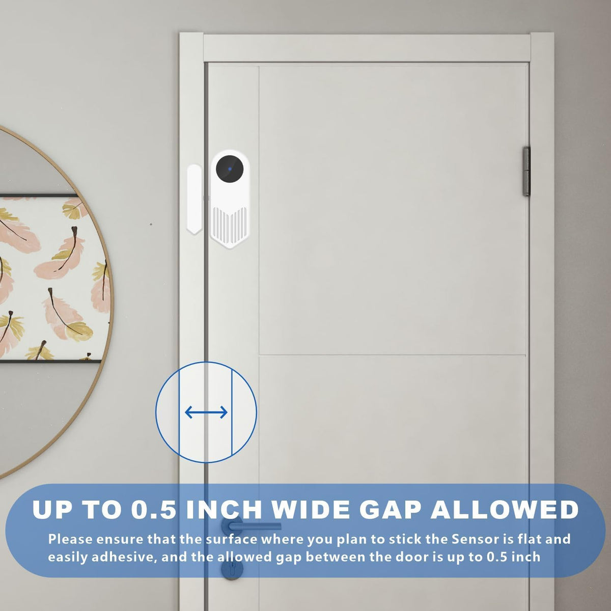 UHPPOTE 2.4GHz WiFi Wireless Smart Door Contact Sensor Window Open Detector | Tuya App Notification, No Hub Required, Compatible with Alexa Google Assistant (1 Pack)