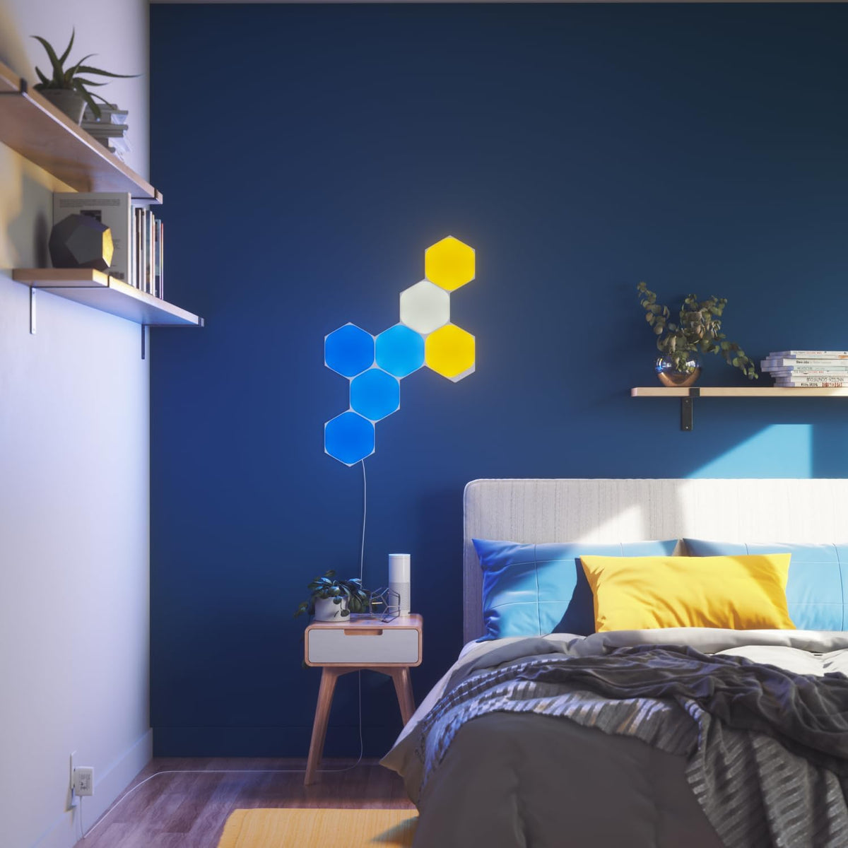 Nanoleaf Shapes Hexagon Lights, Smart RGBW LED Wall Light Panels, 7PK
