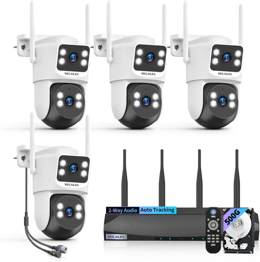Wireless Security Camera System, 4MP PTZ Outdoor Wireless Surveillance