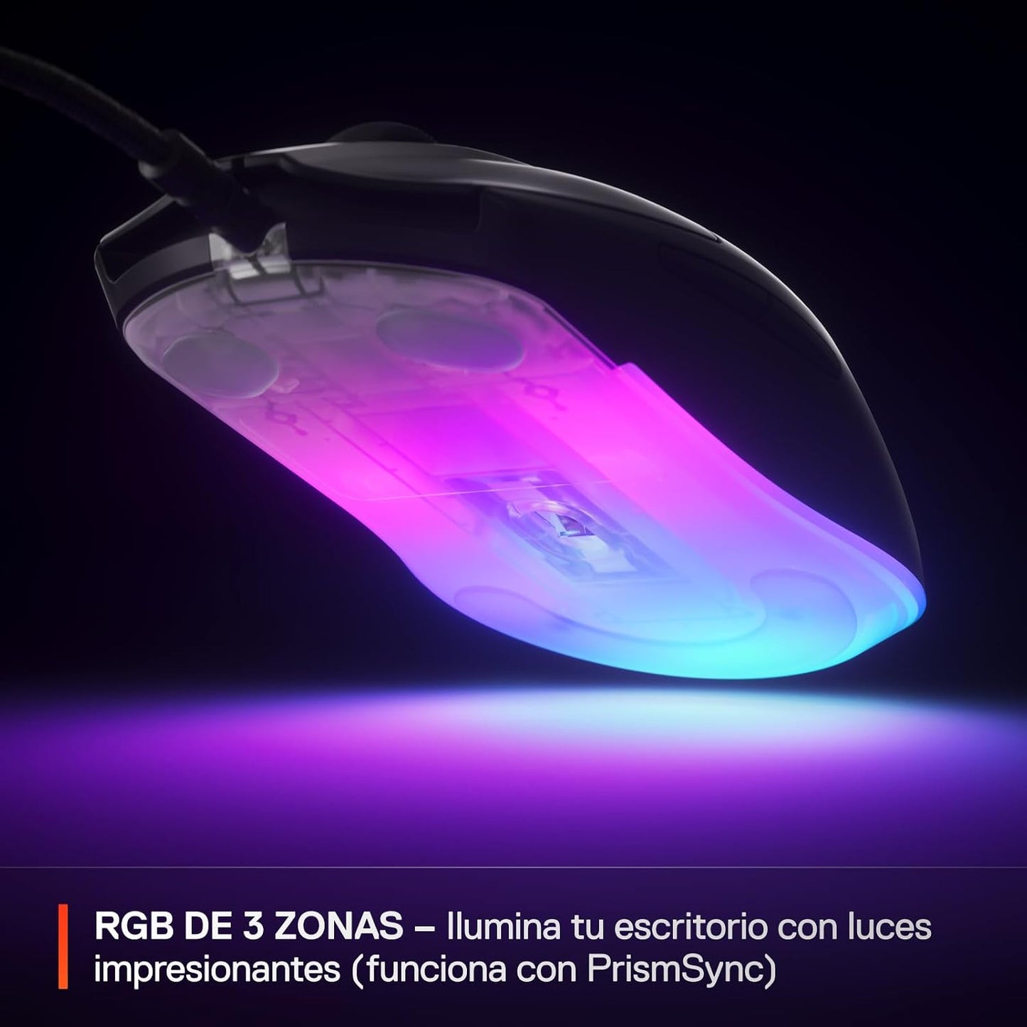 SteelSeries Rival 3 Gen 2 Gaming Mouse — 8500 DPI TrueMove Core Optical Sensor — 60 Million Click Durability — Low Latency — 77g Lightweight — 100% PTFE Feet — RGB — Black