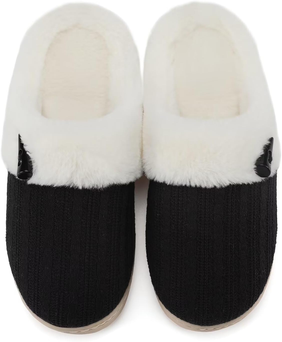 NineCiFun Women's Slip on Fuzzy Slippers Memory Foam House Slippers Outdoor Indoor Warm Plush Bedroom Shoes Scuff with Faux Fur Lining