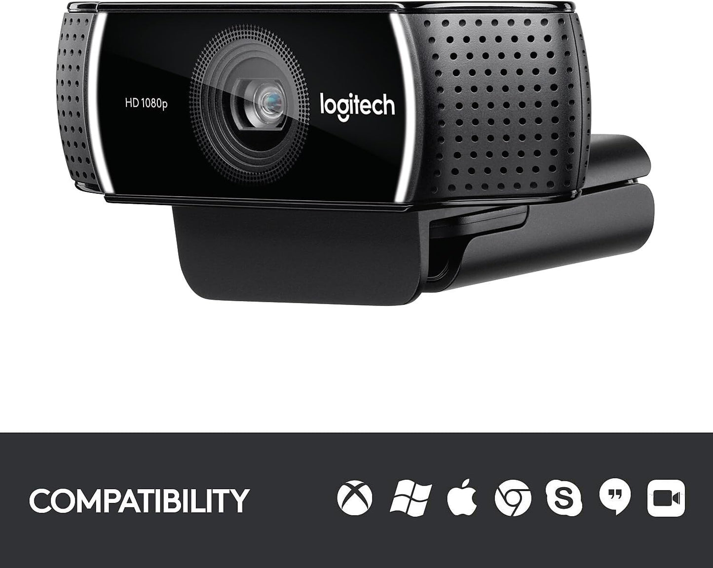 logitech C922 Pro Stream Webcam 1080P Camera for HD Video Streaming & Recording 960-001087(Renewed)
