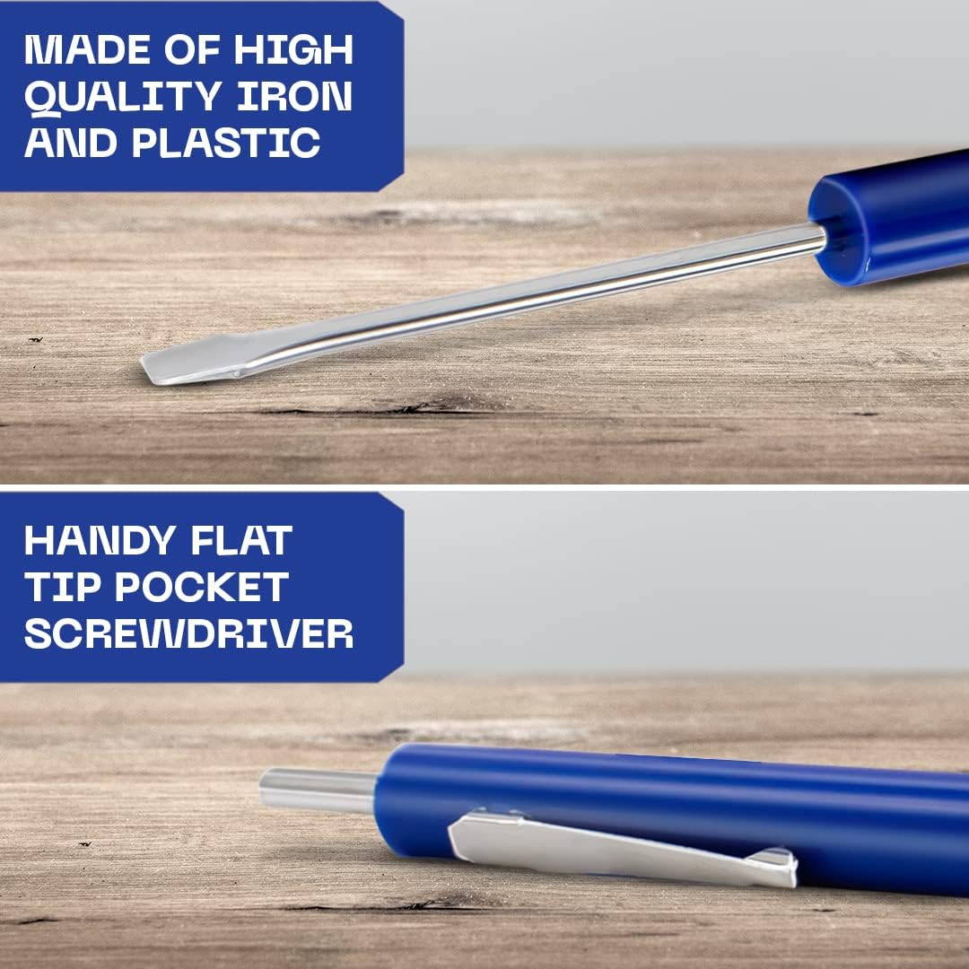 Pocket Screwdrivers, 3 Pack Flathead & Schrader Removal Tool | Pocket Screwdrivers, Dual-Purpose Design, Precision repairs, Durable steel, Mechanics & DIY