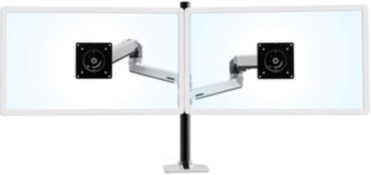 Ergotron – LX Vertical Stacking Dual Monitor Arm, VESA Desk Mount – for 2 Monitors Up to 40 Inches, 7 to 22 lbs Each – Tall Pole, Polished Aluminum