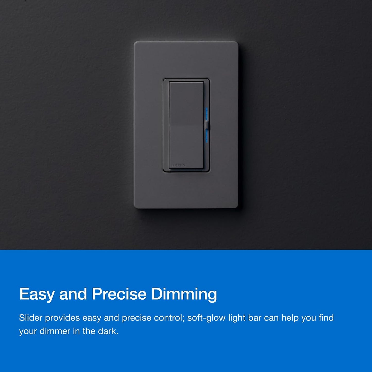 Lutron Caseta Diva ELV+ Smart Dimmer (Smart Hub Required) for ELV Lighting | ELV Smart Dimmer controls track lighting, strip lighting, ELV fixtures, create favorite light level, DVRF-5NE-WH, White