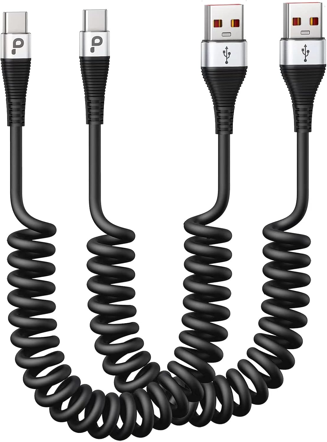 USB C Cable Fast Charging, 2Pack 3ft Coiled USB A to Type C Charge Cord for | Car USB-C Charging Cable Compatible with iPhone 17/16/15/Samsung Galaxy S20 S10 S9 S8 Plus Note 10 and More USB C Devices