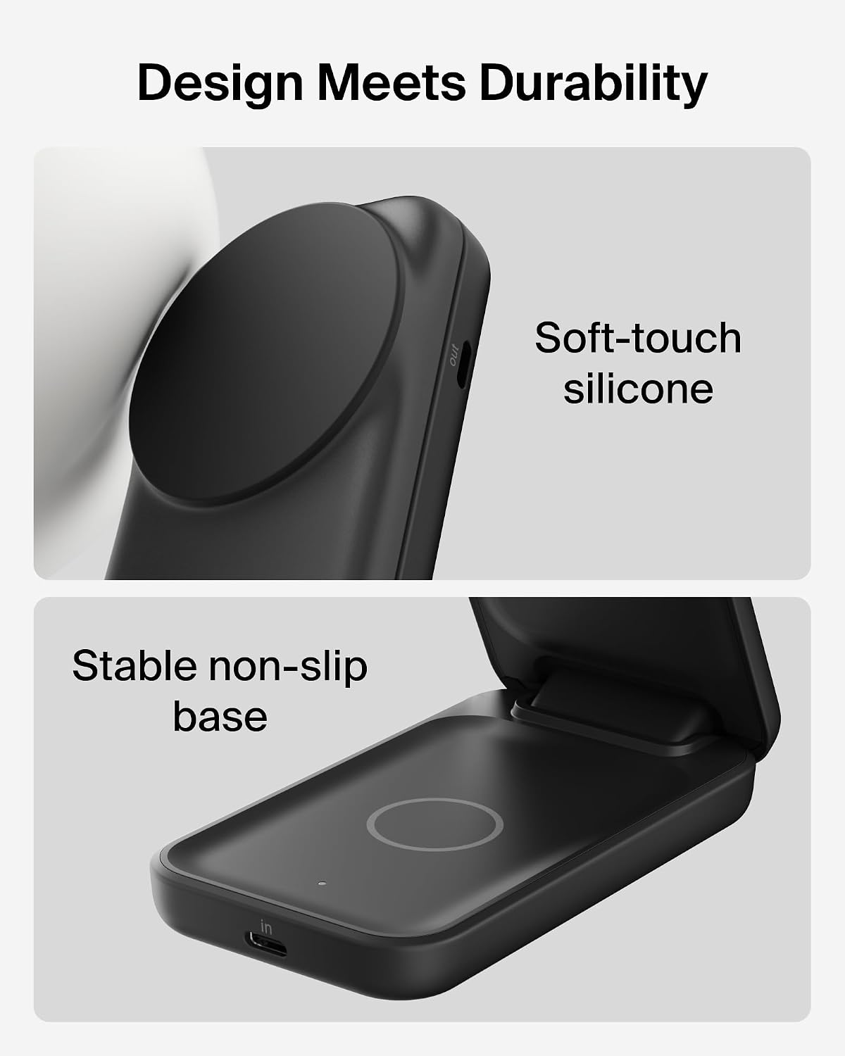 Belkin Qi2.2 25W Wireless 2 in 1 Foldable Fast Charging Station for iPhone | Fast Charging, MagSafe Compatible, iPhone 17/16/15, AirPods, Travel Charger, Magnetic