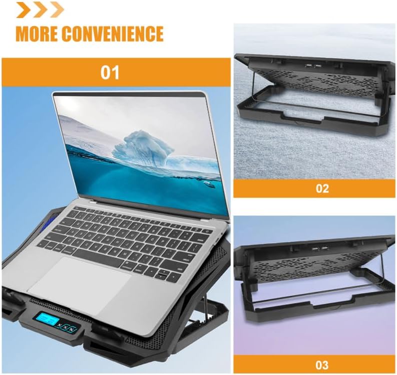 BESPORTBLE 1 Laptop Cooling Stand, 1 Piece, Abs, Black for Daily Use