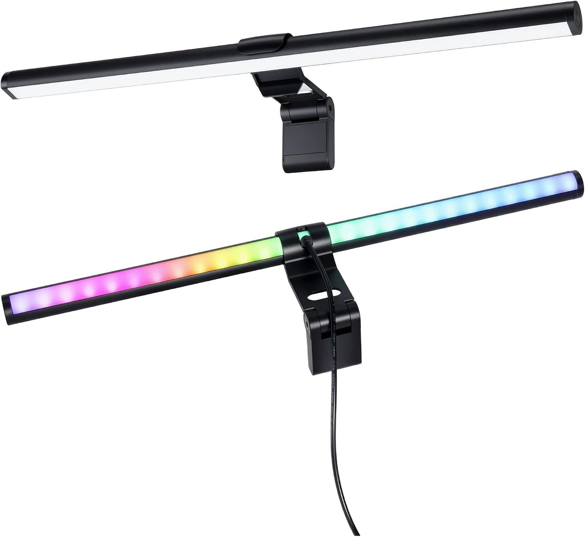 Lpraer Monitor Light Bar, 16'' Computer Monitor Lamp for Home Office Gaming,Touch Control USB Reading Desk Lamp with Stepless Dimming for Flat & Curved Monitor