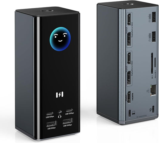 Selore Laptop Docking Station 3 Monitors Triple 4K Display 3 HDMI 2 DP