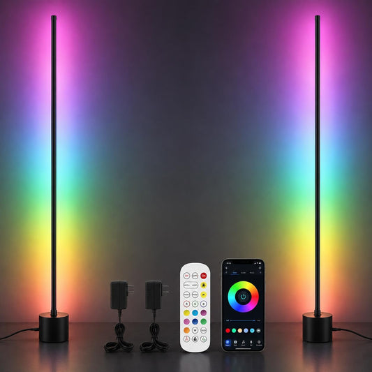 RGB Corner Floor Lamp for Gaming Room, APP Control