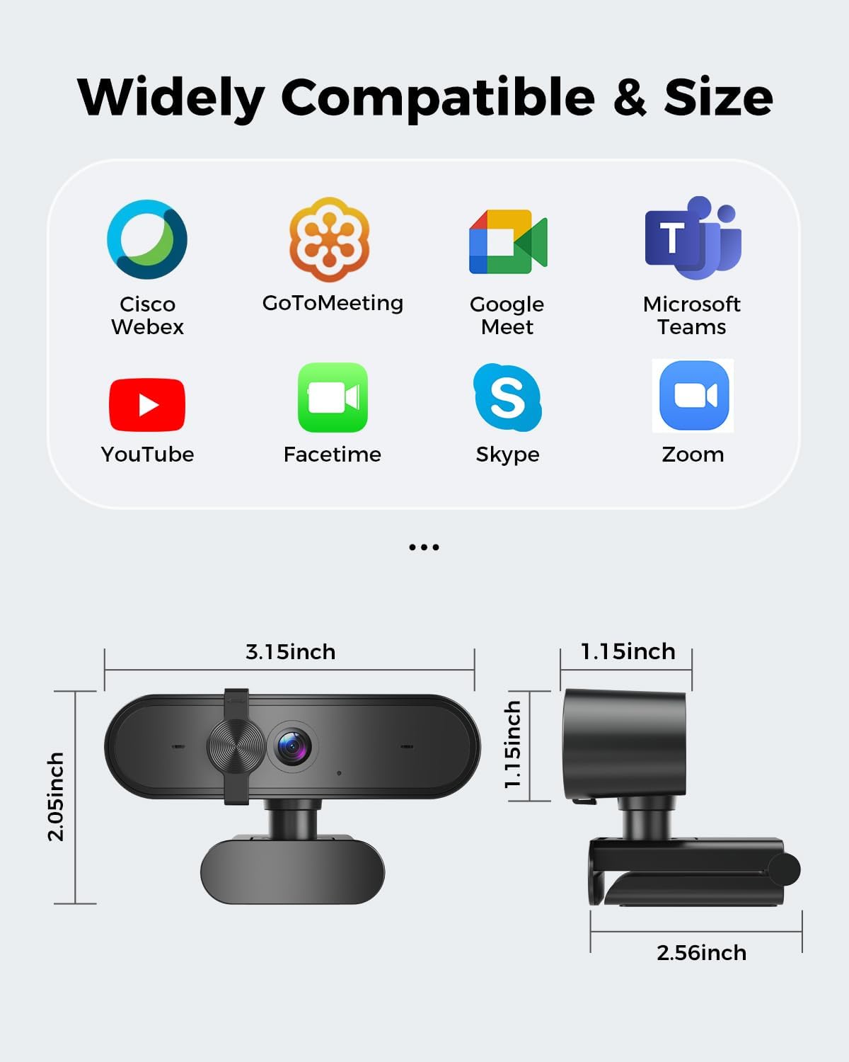 1080P Webcam Computer Camera with Microphone & Wide View - Auto Light Correction Webcam for PC, Mac, Laptop, Desktop - Built-in Privacy Cover Plug & Play USB for Zoom/Skype/Streaming
