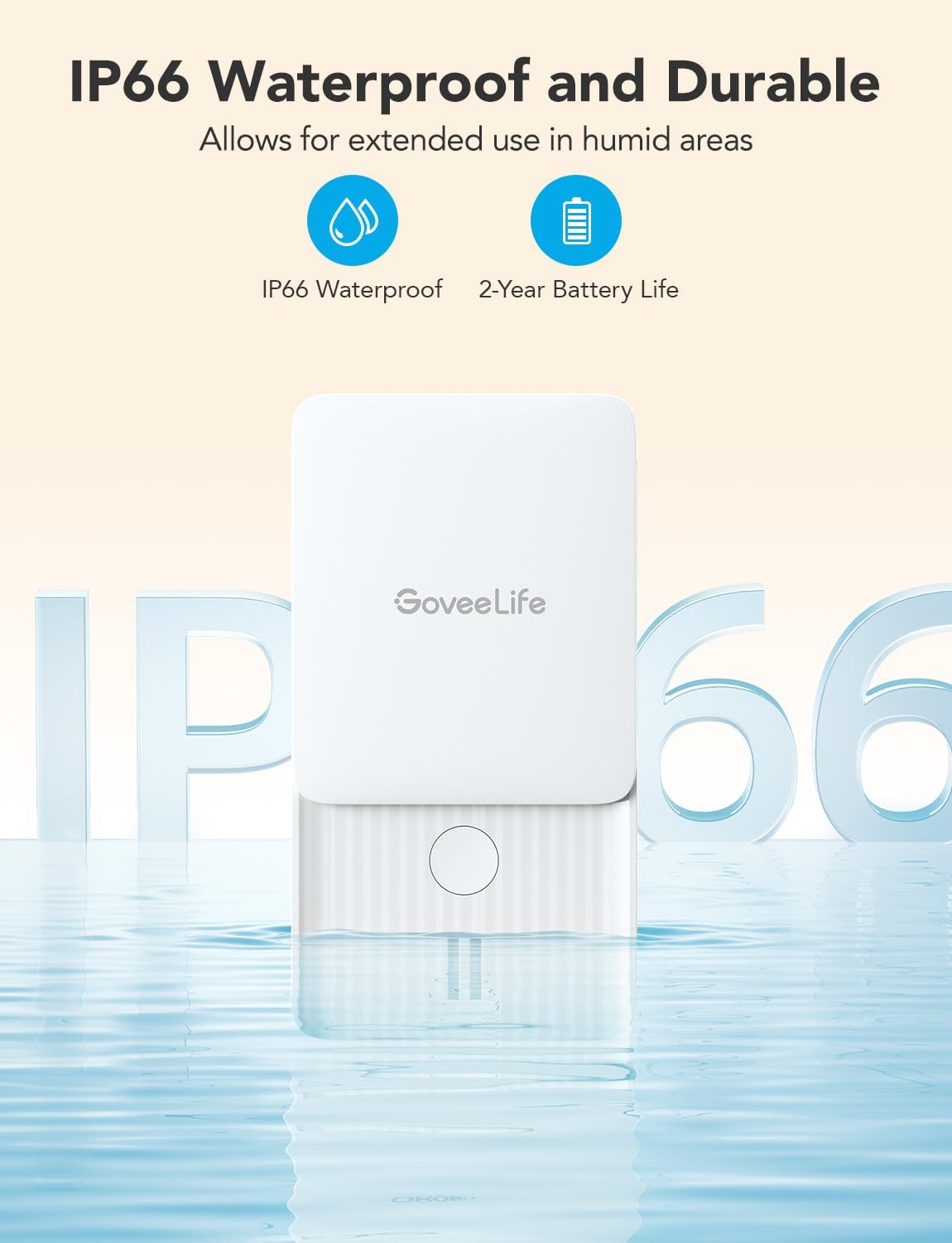 GoveeLife Smart Water Leak Detector 2 with 1968ft Ultra-Long Range, 6 Pack | WiFi Water Sensor with SMS/Email/APP Push and Sound Alarm, 5-Year Battery Life, IP66, Suitable for Home, Basement, Kitchen