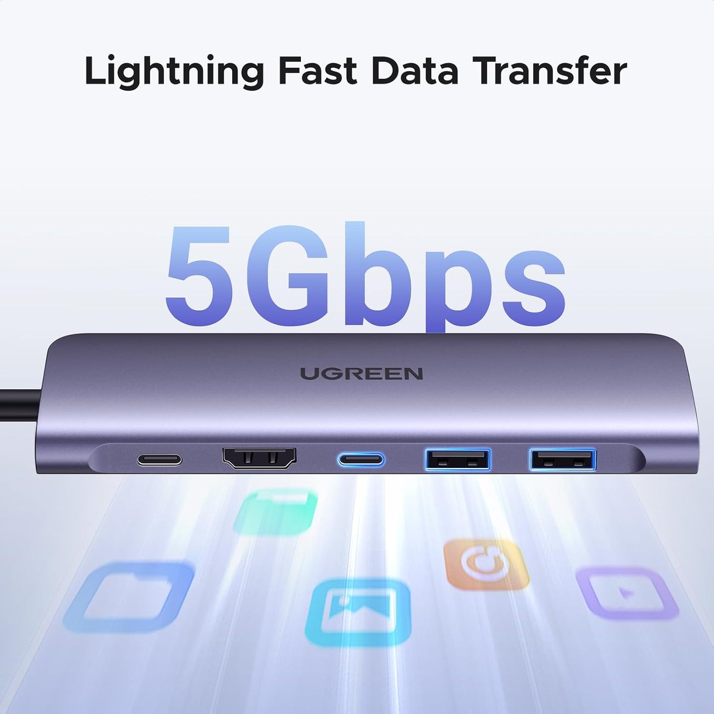 UGREEN USB C Hub for Laptop Revodok 7 in 1 Dock 4K HDMI to USB C Adapter | 100W PD Charging, USB-C & 2 USB-A 5Gbps Data Ports, SD/TF Card Reader for MacBook Neo/Pro/Air, iPad Pro, XPS, Thinkpad