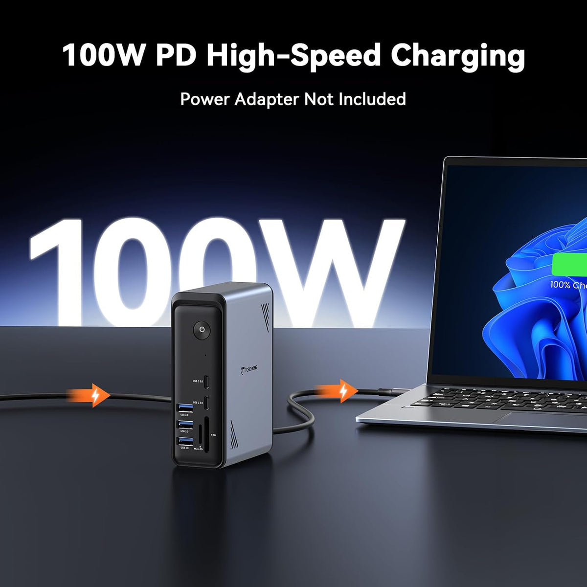 TobenONE 19-in-1 Laptop Docking Station Dual Monitor,10 USB C/A,2×4K HDMI