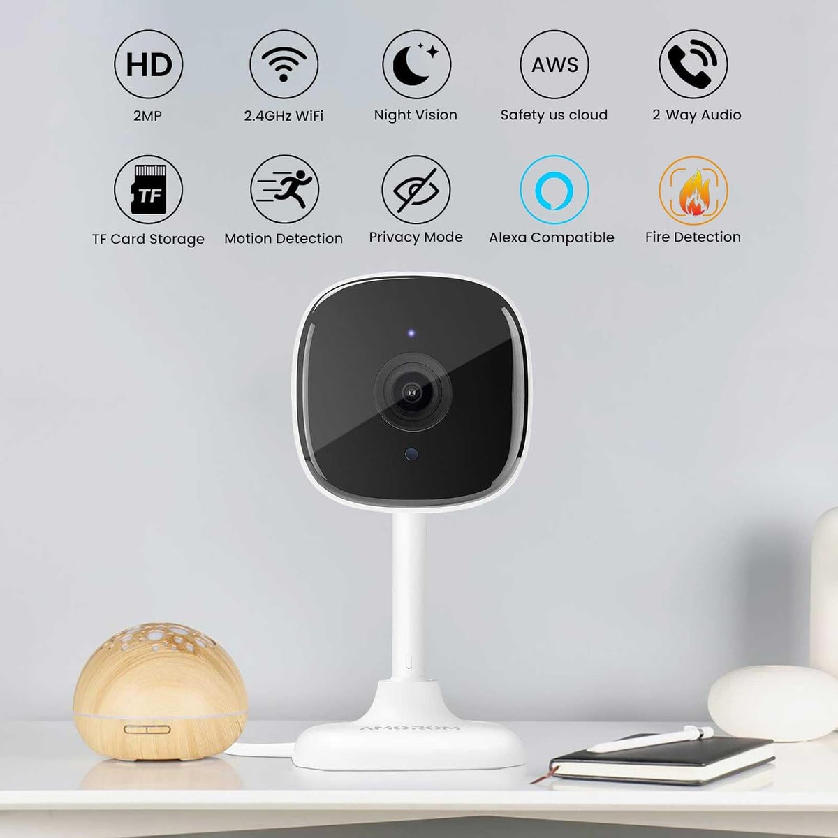 Baby/Kids/Elderly/Dog/Cat Monitoring Camera, Alexa & Google Camera