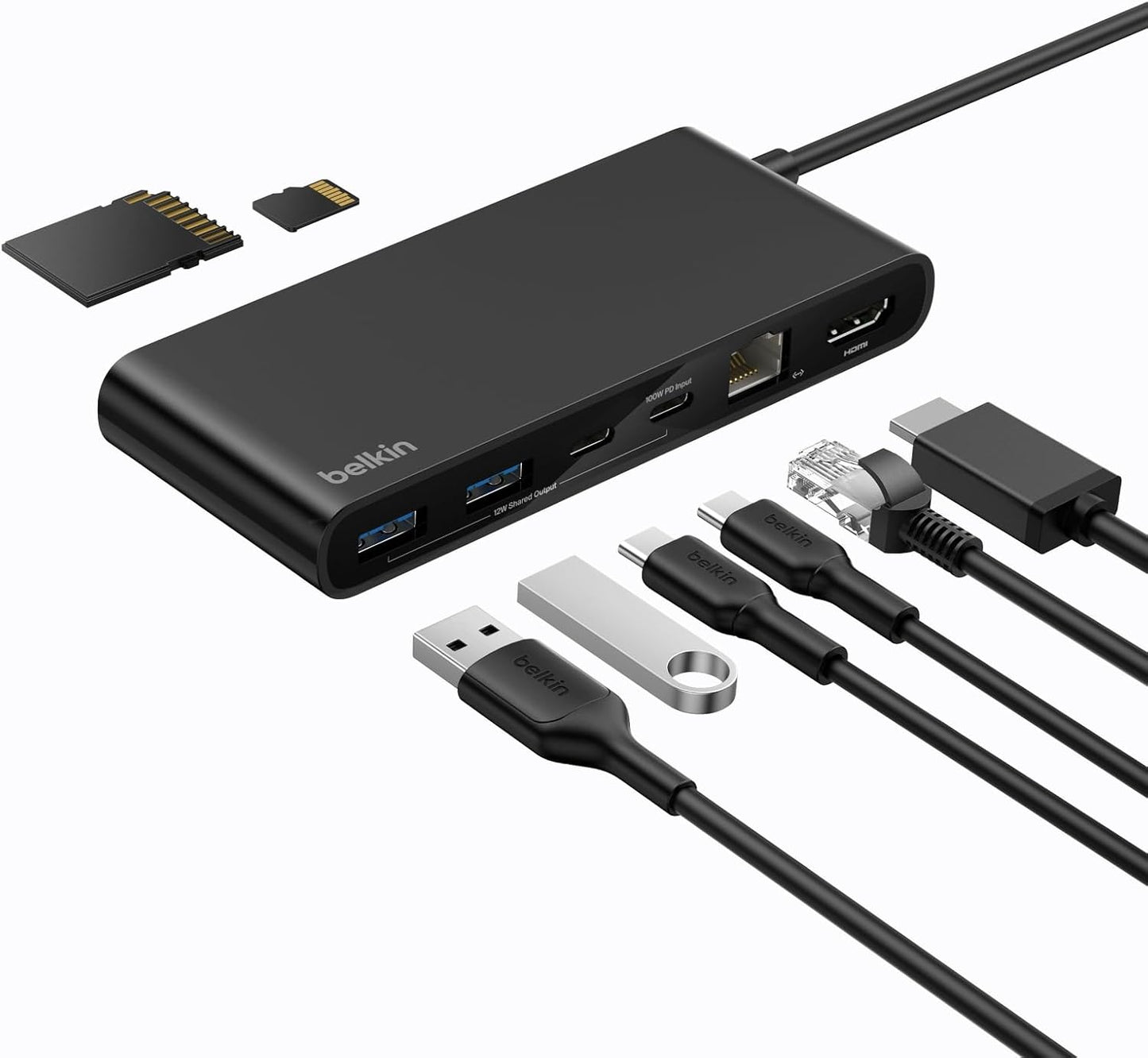 Belkin Connect 4-Port USB-C Hub - USB C Hub Multiport Adapter Dongle with 4 USB-C 3.2 Gen 2 Ports - High-Speed 10G Data Transfer for Laptop, MacBook, iPad, PC, and More - 100W PD