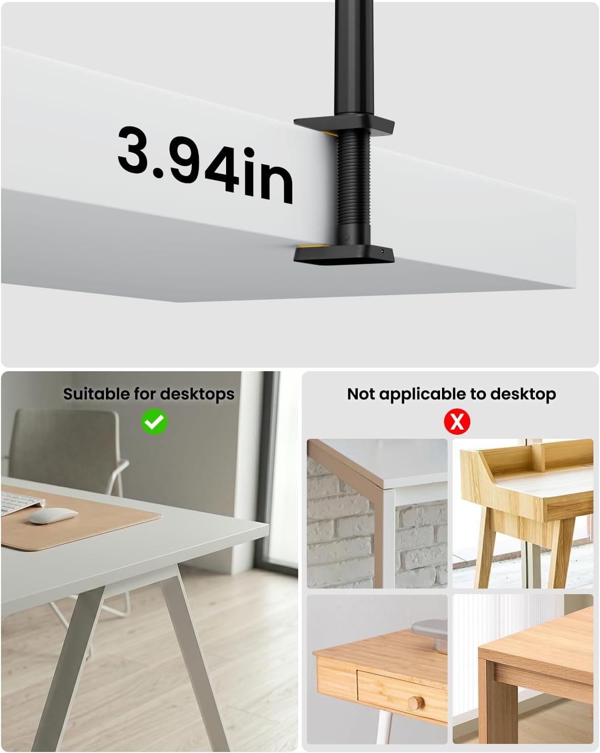 Desk Ring Light with Stand, Sensor Switch Dual Light Head