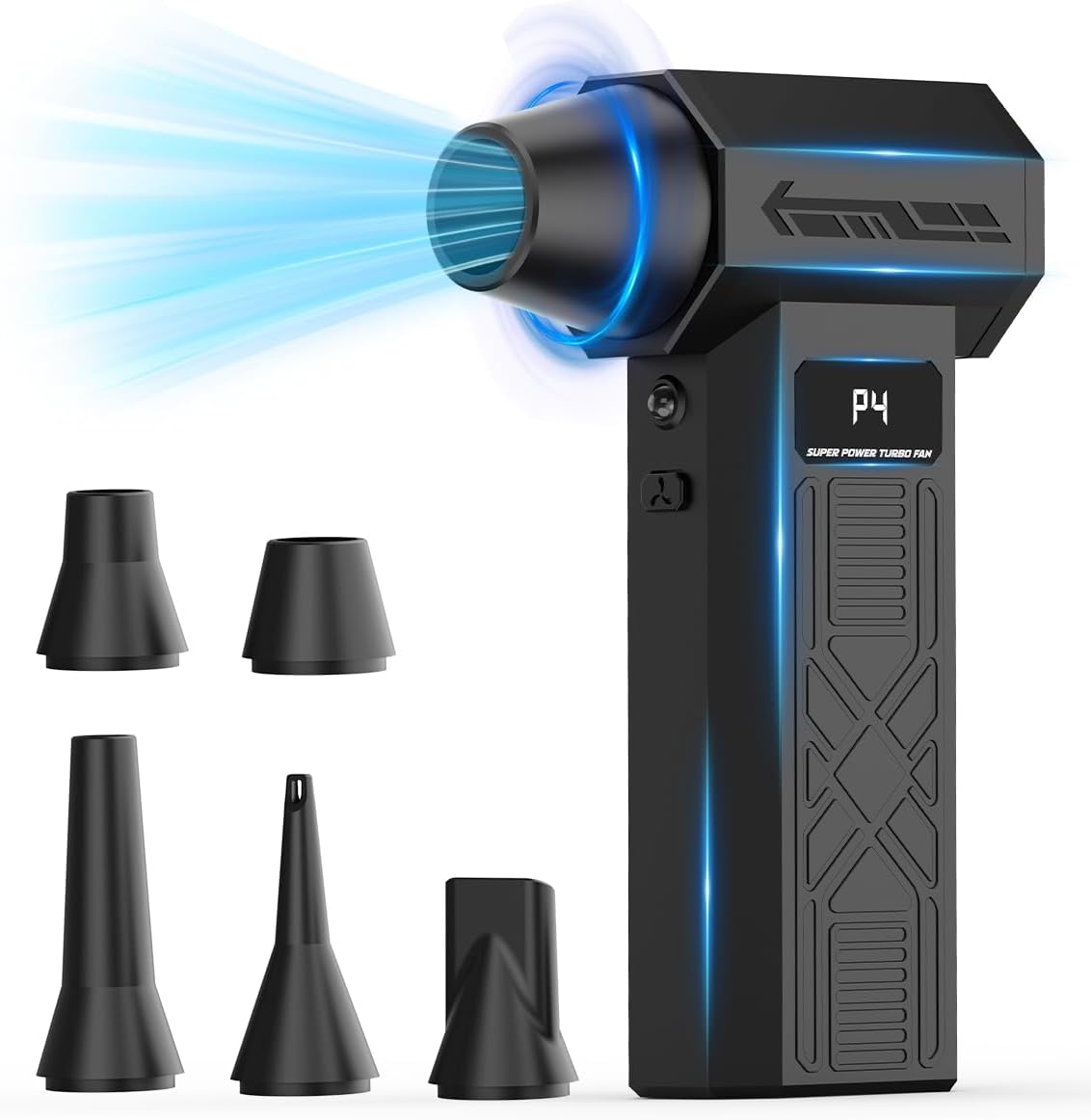 Compressed Air Duster,280000 RPM Electric Air Blower,Cordless Keyboard Cleaner with 5 Nozzles & 4 Speed Modes,Fast Charging for PC,Camera,Car and Home Cleaning