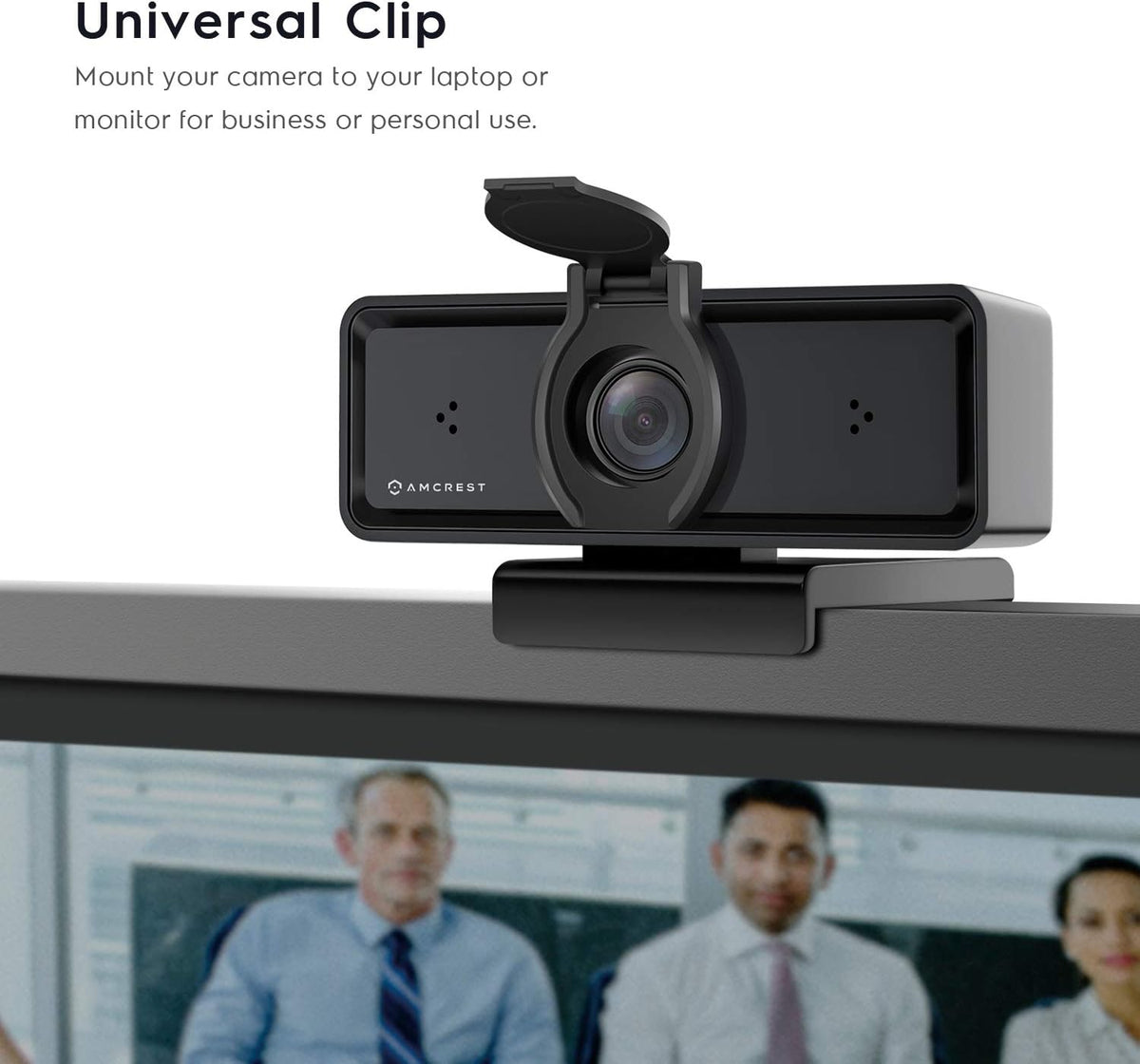 Amcrest 1080P Webcam with Microphone & Privacy Cover, 2 Noise-Cancelling Mics, USB Webcams for Desktop/Laptop PC Computer, Web Cam for Calls, Conference, Zoom, Skype, Online Classes, Meetings AWC2198