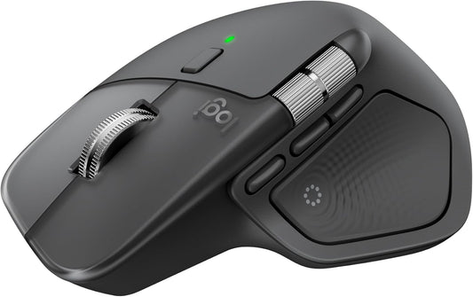 Logitech MX Master 4 Ergonomic Wireless Mouse with Haptics - Graphite | Advanced performance haptic feedback, ultra-fast scrolling, USB-C charging, Windows, MacOS compatible