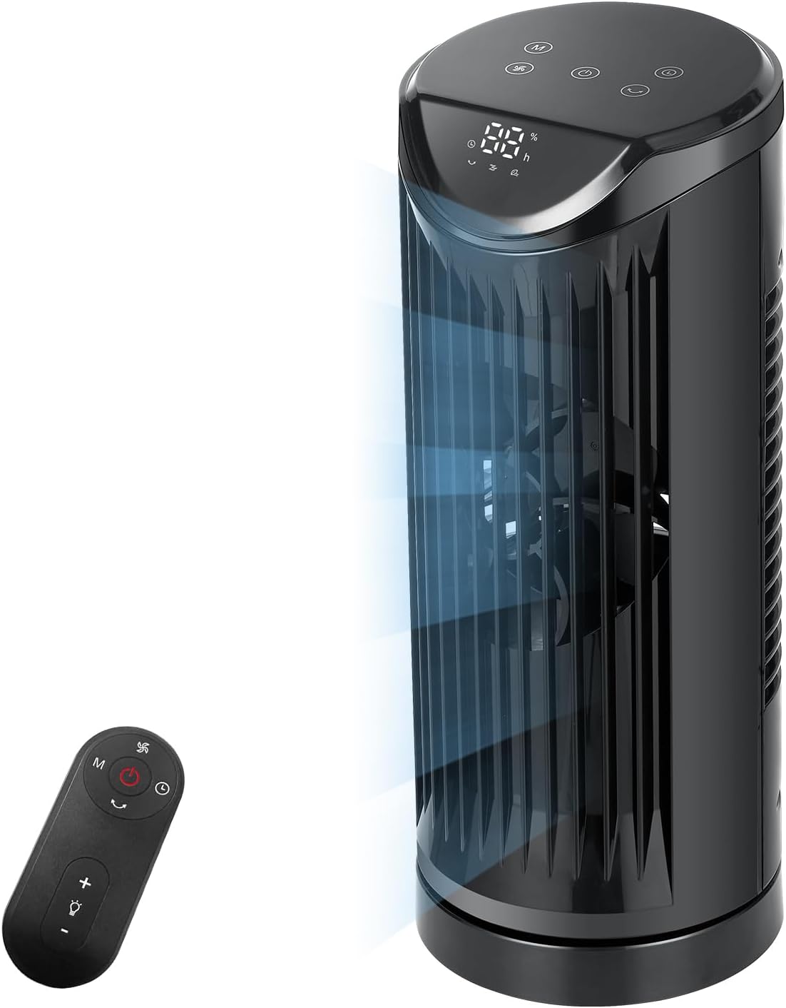 Personal Tower Fan for Bedroom, 25dB Quiet Fans that Blow Cold Air | 4 Speeds Cooling Standing Fan with 12H Timer,Remote,60° & 110° Oscillating Floor Tower Fan for Bedroom Office,Black